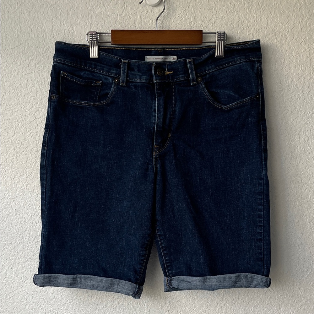 Dark Wash Levi’s Classic Bermuda Shorts